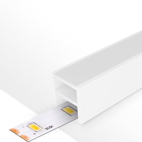 Profil flexibil cubic din silicon pentru banda LED, capete si cleme de fixare, 20 m-led-box.ro