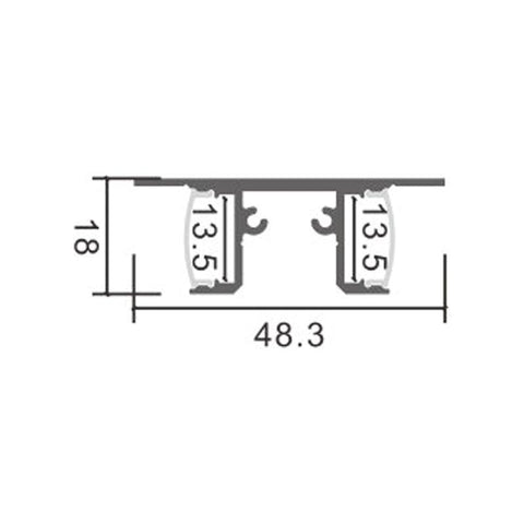 profil led aluminiu, profil aplicat banda led, profile aluminiu, profil aluminiu 43.8 x 18 mm, profile aplicate perete, profil aluminiu aplicat, profil banda led, profil din aluminiu de perete, profile de aluminiu Dedeman, profil aluminiu montaj perete