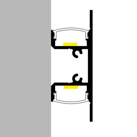 profil led aluminiu, profil aplicat banda led, profile aluminiu, profil aluminiu 43.8 x 18 mm, profile aplicate perete, profil aluminiu aplicat, profil banda led, profil din aluminiu de perete, profile de aluminiu Dedeman, profil aluminiu montaj perete
