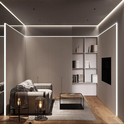 profil led aluminiu, profil aplicat banda led, profile aluminiu, profil aluminiu 43.8 x 18 mm, profile aplicate perete, profil aluminiu aplicat, profil banda led, profil din aluminiu de perete, profile de aluminiu Dedeman, profil aluminiu montaj perete