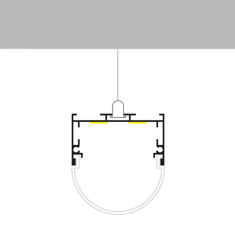 profil led aparent, profil led suspendat, profile aluminiu suspendate, profile aluminiu banda led, profil aluminiu Dedeman, profil aluminiu oval, profil montaj suspendat, profil aluminiu 42x45mm, led-box.ro