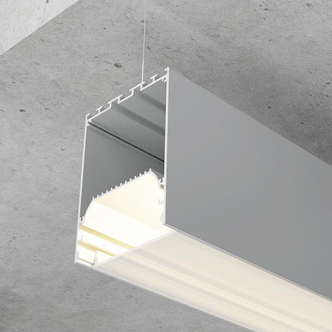 profil aluminiu suspendat, profile suspendate, profile led suspendate, profil banda led suspendat, profil aluminiu dedeman, profil din aluminiu 75x50mm, led-box.ro