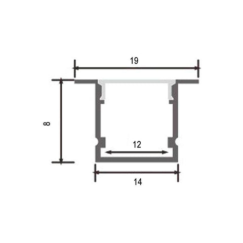 profile incastrate, profil led incastrat, profil banda led, profil din aluminiu 8x14mm, profil din aluminiu dedeman, profile pentru banda led, profil incastrat 2m, led-box.ro