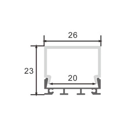 Profil LED suspendat Cubik, din aluminiu, 23 x 26 mm, 2 metri - led-box.ro