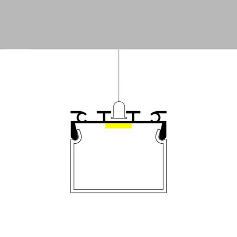 profil aluminiu suspendat, profile suspendate, profile led suspendate, profil banda led suspendat, profil aluminiu dedeman, profil din aluminiu 23x26mm, led-box.ro