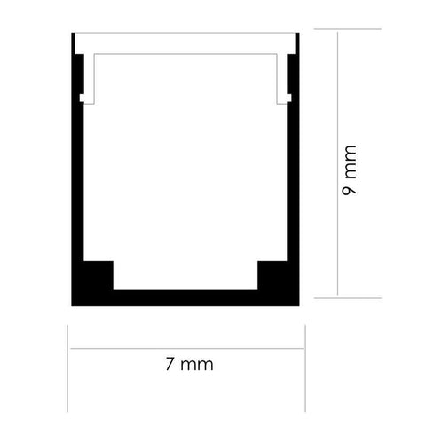 Profil Slim II din aluminiu pentru banda LED, 7 x 9 mm, 2 metri - led-box.ro