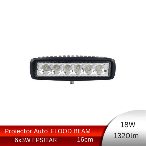 led bar auto 18w, bara led auto, proiector led auto flood beam, proiectoare auto 16cm, proiectoare off road, proiectoare led off road, proiector led auto offroad, proiector led 12v auto, proiector led 24v camion, proiectoare led camion, bara led off road, led bara auto, proiectoare suv, proiector 12v auto