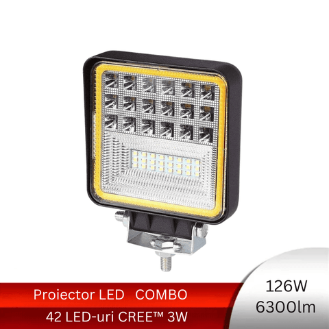 led bar auto 126w, proiector led auto patrat, proiectoare auto combo, proiectoare off road patrate, proiectoare led off road, proiector led auto offroad, proiector led patrat 12v auto, proiector led 24v camion, ,proiectoare suv, proiector 12v auto, led-box.ro