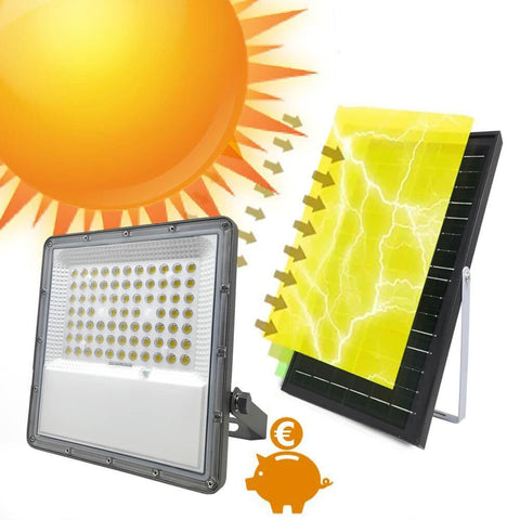 Proiector cu panou solar si telecomanda 200W NEW AVANT IP65 5700K - led-box.ro
