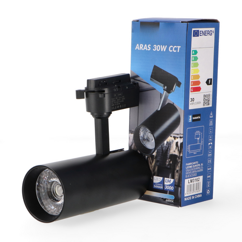 Proiector LED 30w, spot led pe sina, proiector led CCT pe sina, iluminat sina, sina spoturi, spoturi CCT pe sina, sina led tavan, iluminat pe sina, proiectoare CCT pe sina, sina tavan spoturi negre, corpuri de iluminat pe sina, proiector led sina, spoturi sina negre, led-box.ro