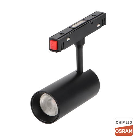 proiector pe sina magnetica, proiector magnetic, spot led iluminat sina, spot magnetic, iluminat sina magnetica, spot led 7w, spot led Osram, proiector 7w Osram, spot 7w 48V, led-box.ro