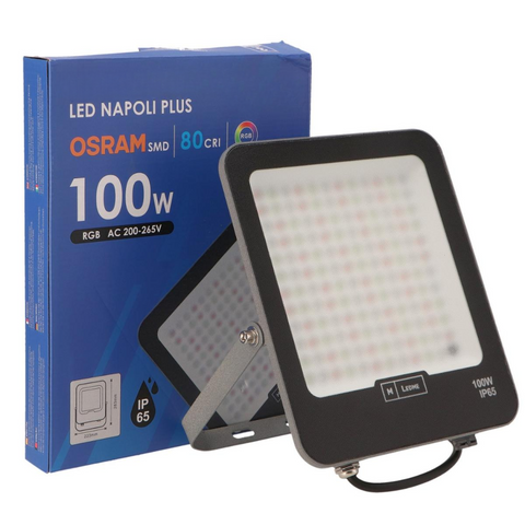proiector led exterior, proiector led Osram RGB, proiector 100w IP65, proiector cu telecomanda RGB, proiectoare exterior, proiector rgb fatada, proiectoare iluminat exterior, led-box.ro