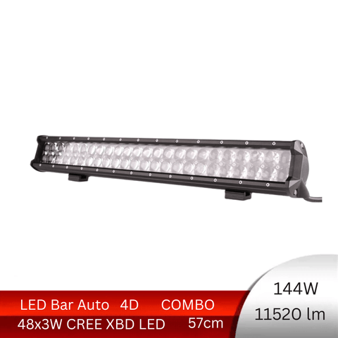 LED bar 144W, LED light bar, lumini LED bar, bare LED pentru mașini, bare luminoase LED, bara led cu doua faze, bara led 57cm, led-box.ro