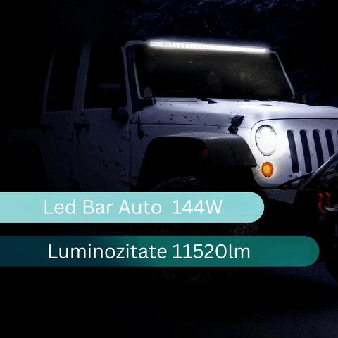 LED bar 144W, LED light bar, lumini LED bar, bare LED pentru mașini, bare luminoase LED, bara led cu doua faze, bara led 57cm, led-box.ro
