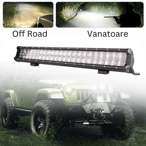 LED bar 144W, LED light bar, lumini LED bar, bare LED pentru mașini, bare luminoase LED, bara led cu doua faze, bara led 57cm, led-box.ro