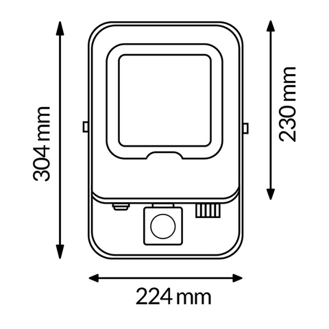 Iluminare exterior cu proiector LED CCT cu dimensiuni 224x304 mm
