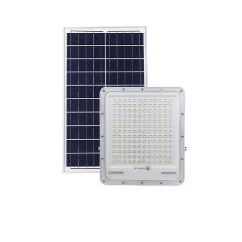 proiector solar, proiector 200w, proiector cu panou solar, proiector hibrid, proiector led 230v, proiector cu incarcare solara, proiector solar cu telecomanda, led-box.ro