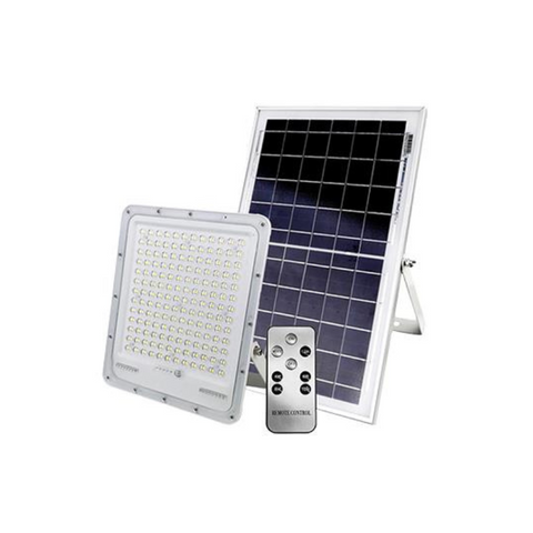 proiector solar, proiector 200w, proiector cu panou solar, proiector hibrid, proiector led 230v, proiector cu incarcare solara, proiector solar cu telecomanda, led-box.ro