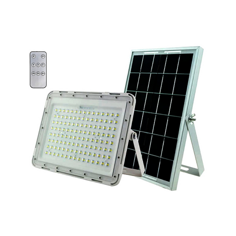 proiector solar, proiector 200w, proiector cu panou solar, proiector hibrid, proiector led 230v, proiector cu incarcare solara, proiector solar cu telecomanda, led-box.ro