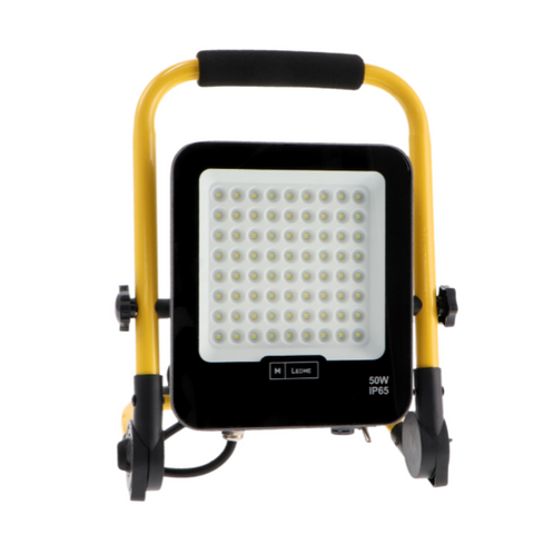 Proiector LED negru cu cadru galben Napoli 50W pentru șantiere și garaje