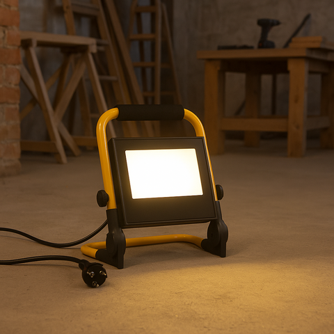 Reflector LED 50W portabil pentru grădină și terasă sau șantier
