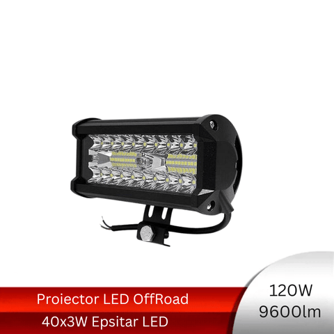 proiector offroad, proiector auto 120w, proiectoare led camion, proiectoare suv, proiector auto, proiectoare auto, proiectoare masini teren, proiector auto dreptunghiular, led-box.ro