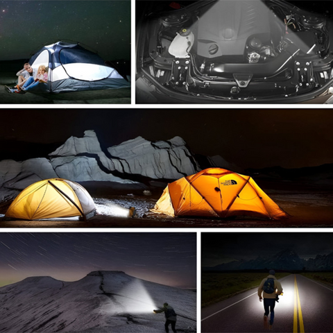 proiector led cu incarcare solara, portabil, pentru drumetii sau camping, led-box.ro