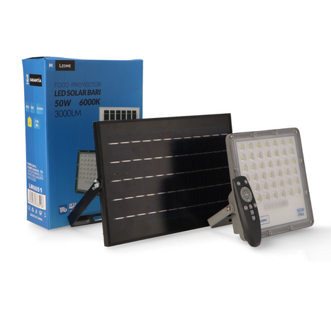proiector cu panou solar, dimabil, cu telecomanda, lumina recepentru iluminat exterior, led-box.ro