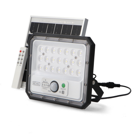 Reflector Solar LED 50W pentru Exterior cu Senzor Mișcare și Amurg, IP65, Autonomie 10h, Dimabil, led-box.ro