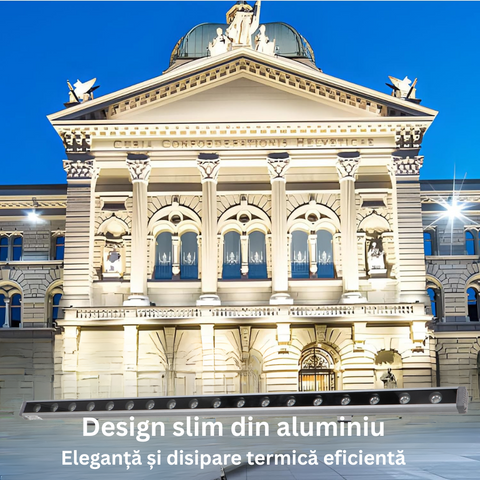 iluminat decorativ clădiri, proiector liniar aluminiu, lumini arhitecturale exterioare, wall washer ip65, iluminat pereti exterior, lumini decorative fatada, wall washer led 18w, proiector led wall washer, led-box.ro