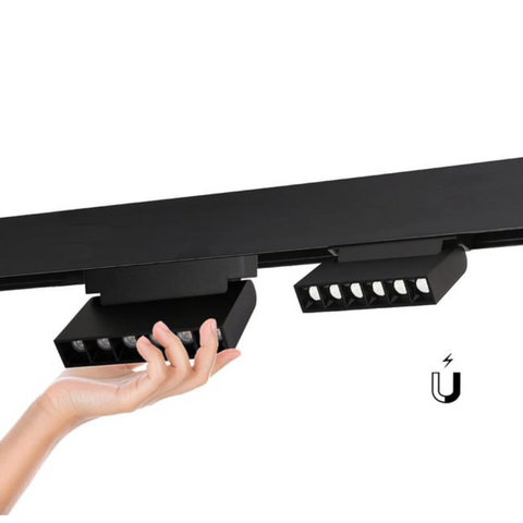 proiector LED magnetic 6w Alb, spot led sina magnetica, proiector led liniar pe sina magnetica, iluminat sina magnetica, sina spoturi magnetice, corpuri iluminat sina magnetica, spoturi magnetice liniare pe sina, spoturi magnetice albe, sina magnetica led tavan, iluminat pe sina magnetica, led-box.ro