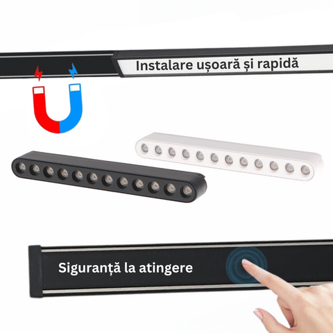 spot LED magnetic 30w negru, spot led sina magnetica, proiector led pe sina magnetica, iluminat sina magnetica, sina spoturi magnetice, corpuri iluminat sina magnetica, spoturi magnetice pe sina, spoturi negre magnetice, sina magnetica led tavan, iluminat pe sina magnetica, led-box.ro