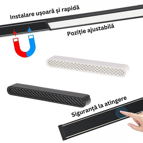 proiector liniar sina magnetica, spot led sina magnetica, corp iluminat liniar sina magnetica, proiector liniar magnetic 12w CCT, spot dimabil cct sina magnetica, led-box.ro