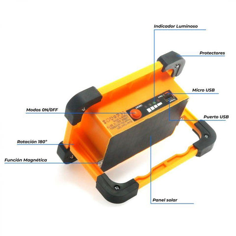 proiector cu incarcare solara, proiector camping, proiector power bank, proiector 30w, proiector solar, proiector led portabil -led-box.ro