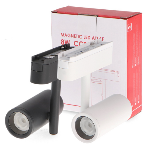 spot LED magnetic 8w negru, spot led sina magnetica, proiector led pe sina magnetica, iluminat sina magnetica, sina spoturi magnetice, corpuri iluminat sina magnetica, spoturi magnetice pe sina, spoturi negre magnetice, sina magnetica led tavan, iluminat pe sina magnetica, led-box.ro