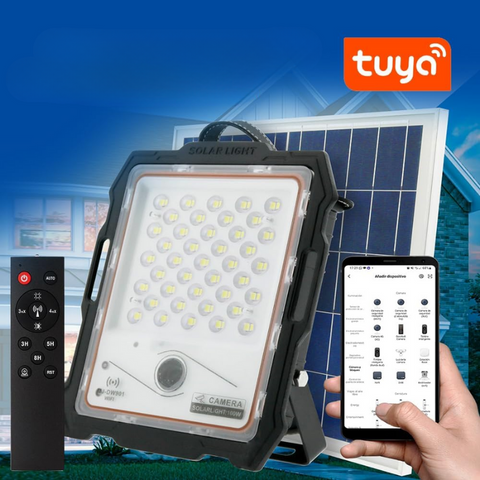 proiector solar, proiector cu camera wifi, proiector cu camera supraveghere, proiector cu panou solar, proiector wifi, proiector solar exterior, proiector wifi, proiector controlor aplicatie telefon, proiector solar 300w, led-box.ro