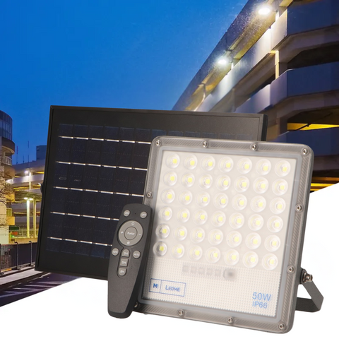 Proiector solar LED cu senzor de amurg activat automat la lăsarea întunericului, led-box.ro
