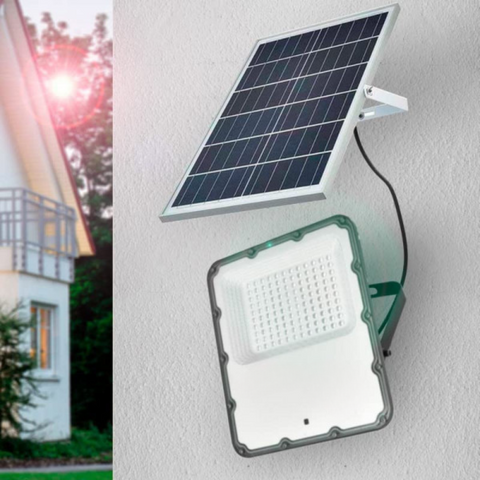 proiector cu incarcare solara, proiector led solar, proiector solar, proiector cu senzor, proiector cu panou solar, proiector solar cu telecomanda, proiector solar 50w, led-box.ro