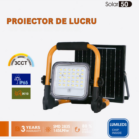 proiector de lucru portabil, din aluminiu, putere 50w, led-box.ro