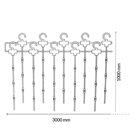 Perdea led exterior, lungime 3 metri x 1 m inaltime, USB, lumină caldă, led-box.ro