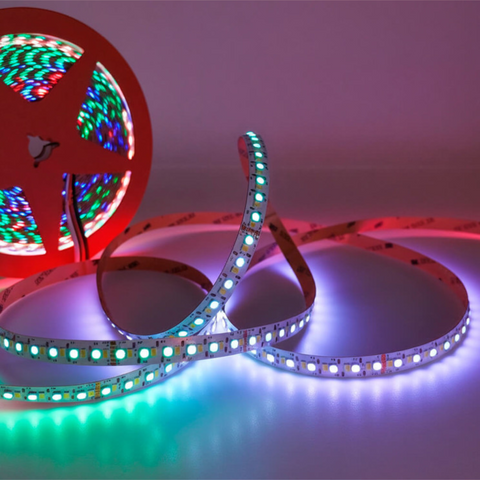 Rola bandă LED 24V RGB+CCT 10 m, 20 W/m, IP20 pentru iluminat interior