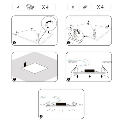 clema prindere, clema montaj panouri led, kit montaj panouri led, cleme pentru led panel, cleme prindere panou led, clema fixare panou led, set cleme panou led, cleme cu arcuri, led-box.ro