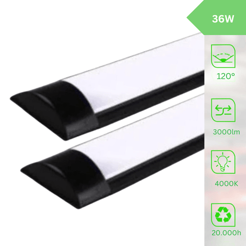 Set 2 lampi LED liniare slim, 36W 120cm, lumina naturala - led-box.ro