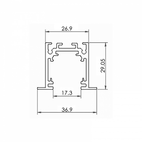 sina magnetica incastrata, sina magnetica aluminiu, sina 2 metri, sina alba magnetica, sina neagra magnetica, sinemagnetice incastrate, sine 2 m, led-box.ro