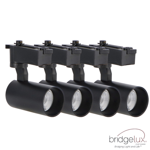 Kit 4 spoturi LED Berna negru pe șină monofazică, 1 metru, CCT reglabil, led-box.ro
