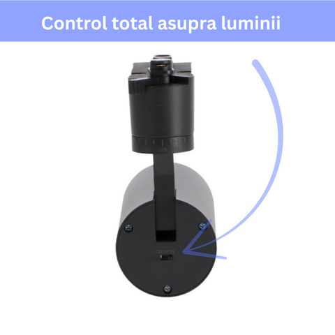 Spot negru cu temperatura de culoare selectabila, contro, asupra luminii, led-box.ro