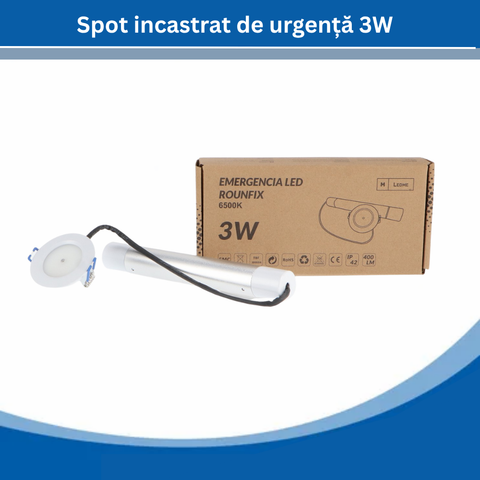 Spot emergenta rotund, montaj incastrat, lumina rece, permanenta / nepermanenta led-box.ro