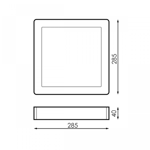 dimensiuni spot patrat slim 25w, 285x285x48mm