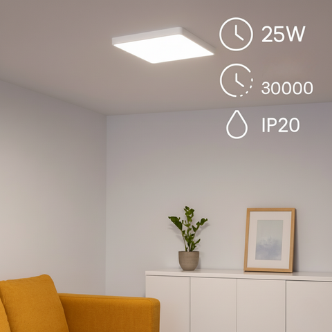 spot led patrat seria slim, 25w ip20 pentru interior
