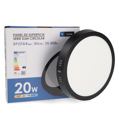 spot led cct, spot rotund aplicat, spoturi negre, spoturi aplicate, spot led 20w cct, spot interior, iluminat spoturi LED, spot led bucatarii, spot led birouri, spot negru 20w, led-box.ro